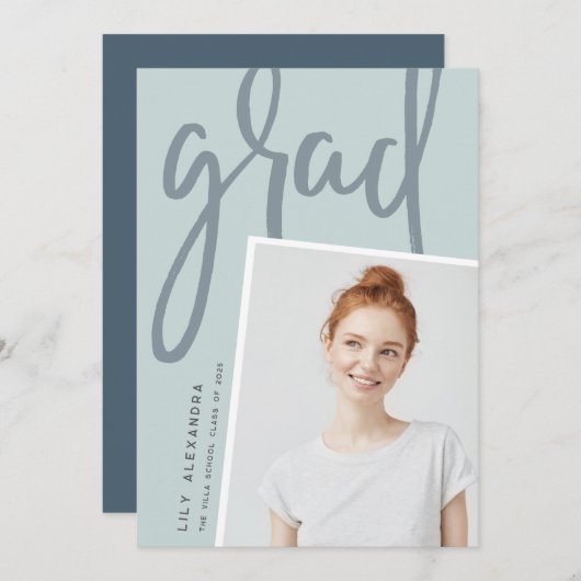 新しいパースペクティブ |写真卒業のお知らせ 案内状 (正面/裏面)