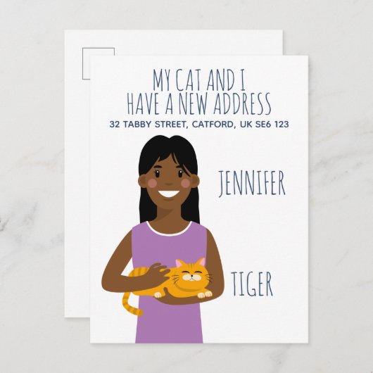 新しいパーソナライズされたアドレス案内はがき 案内ポストカード (正面/裏面)