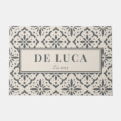 新しいパーソナライズされたカップルのタイルパターン ドアマット (正面)