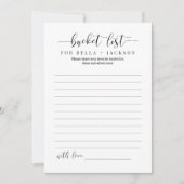 新しいパーソナライズされたバケットリストカード 招待状 (正面)