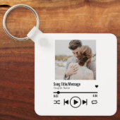 新しいパーソナライズされたフォトソングの再生リスト キーホルダー (正面)