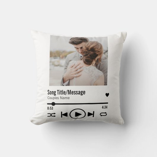 新しいパーソナライズされたフォトソングの再生リスト クッション (正面)