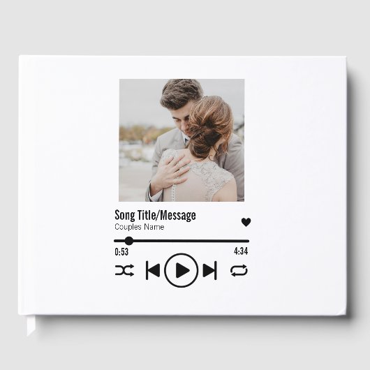 新しいパーソナライズされたフォトソングの再生リスト ゲストブック (正面)