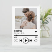 新しいパーソナライズされたフォトソングの再生リスト サンキューカード (スタンド正面)