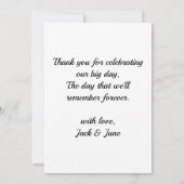 新しいパーソナライズされたフォトソングの再生リスト サンキューカード (裏面)