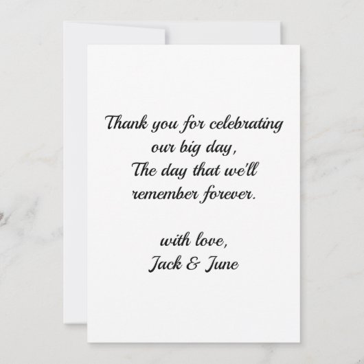 新しいパーソナライズされたフォトソングの再生リスト サンキューカード (裏面)