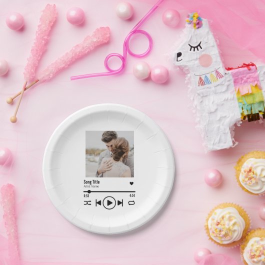 新しいパーソナライズされたフォトソングの再生リスト ペーパープレート (パーティー)
