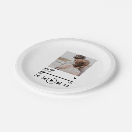 新しいパーソナライズされたフォトソングの再生リスト ペーパープレート (アングル)