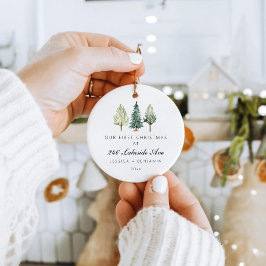 新しいパーソナライズされたホームの初めてのクリスマス セラミックオーナメント