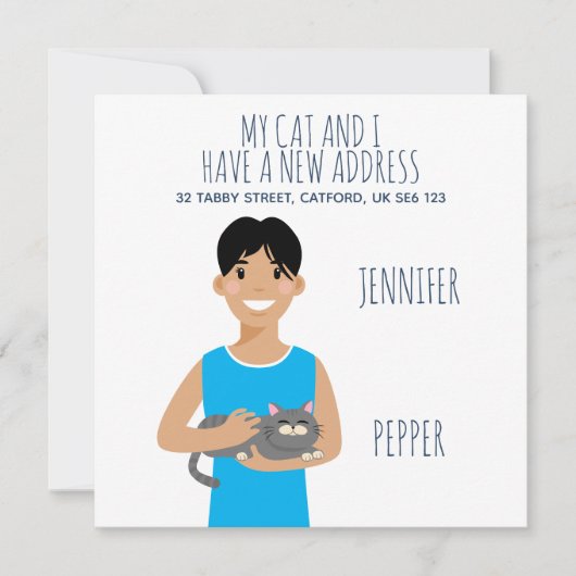 新しいパーソナライズされた住所のお知らせ 案内状 (正面)