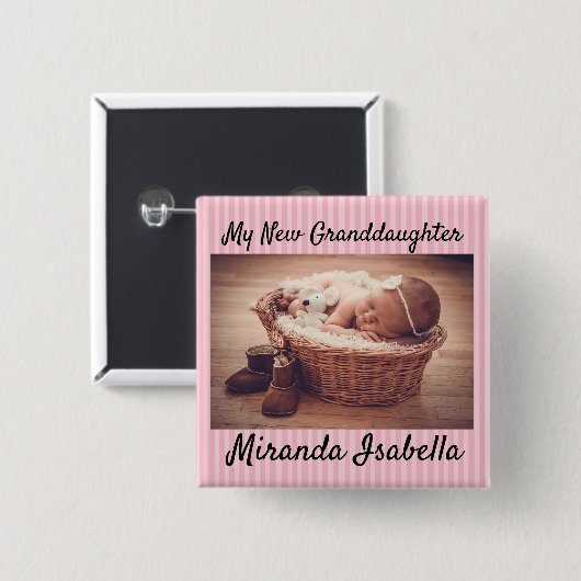 新しいパーソナライズされた孫おばあちゃんのボタン 缶バッジ (正面&裏面)