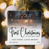 新しいパーソナライズされた家の初めてのクリスマス セラミックオーナメント