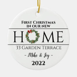 新しいパーソナライズされた家の初めてのクリスマス セラミックオーナメント