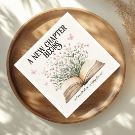 新しいパーソナライズされた章が始まる本の赤ちゃんシャワー スタンダードカクテルナプキン