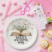 新しいパーソナライズされた章が始まる本の赤ちゃんシャワー ペーパープレート (パーティー)