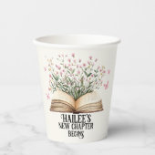 新しいパーソナライズされた章が始まる本の赤ちゃんシャワー 紙コップ (正面)