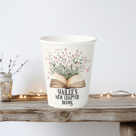 新しいパーソナライズされた章が始まる本の赤ちゃんシャワー 紙コップ