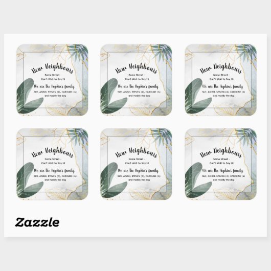 新しいパーソナライズされた近隣紹介カード – Mee スクエアシール (シート)