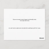 新しいパーソナライズされた近隣紹介カード – Mee ポストカード (裏面)