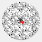 新しいパーソナライズ文字ロゴスタンプ ラウンドシール (正面)