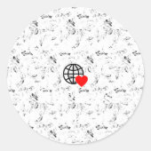 新しいパーソナライズ文字ロゴスタンプ ラウンドシール (正面)