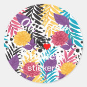 新しいパーソナライズ文字ロゴスタンプ ラウンドシール (正面)