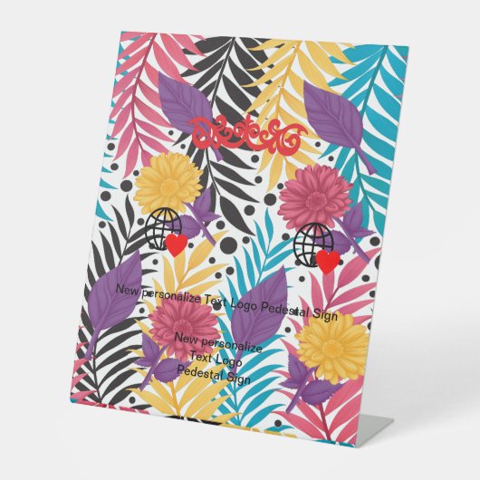 新しいパーソナライズ文字ロゴペデスタルサイン 台座サイン (正面)