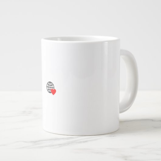 新しいパーソナライズ文字ロゴ専門マグカップ ジャンボコーヒーマグカップ (正面右)