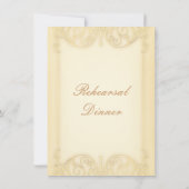 新しいビクトリアン淡い色の金ゴールドファンシーリハーサル 招待状 (裏面)