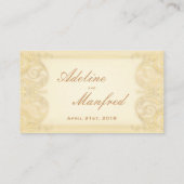 新しいビクトリアン淡い色の金ゴールドファンシー表エスコート プレイスカード (裏面)