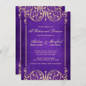 新しいビクトリアン金ゴールドナスのリハーサルディナー 招待状 (正面/裏面)