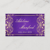 新しいビクトリアン金ゴールドナス表エスコートカード プレイスカード (裏面)