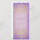 新しいビクトリアン:かわいらし薄紫金ゴールド日付の保存 セーブザデート (裏面)