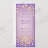 新しいビクトリアン:かわいらし薄紫金ゴールド日付の保存 セーブザデート (正面)