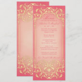 新しいビクトリアン：ラズベリーと金ゴールドのメ結婚ニュー メニュー (正面/裏面)