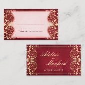 新しいビクトリアン：レッド&金ゴールドテーブル護衛カード プレイスカード (正面/裏面)