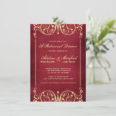 新しいビクトリアン：レッド&金ゴールドリハーサルディナー 招待状 (スタンド正面)