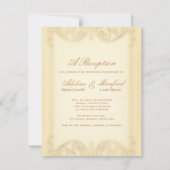 新しいビクトリアン:淡い色の金ゴールドファンシー結婚の 招待状 (正面)