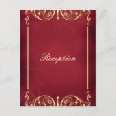 新しいビクトリアン:赤と金ゴールド披露宴 エンクロージャーカード (裏面)