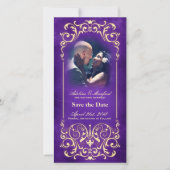 新しいビクトリアン:金ゴールドとナス日付を保存 セーブザデート (正面)