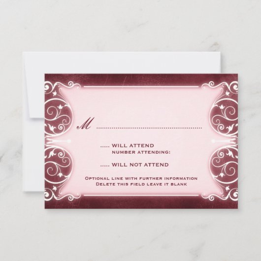 新しいビクトリアン: Burgundy & White RSVP (正面)