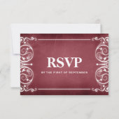 新しいビクトリアン: Burgundy & White RSVP (裏面)