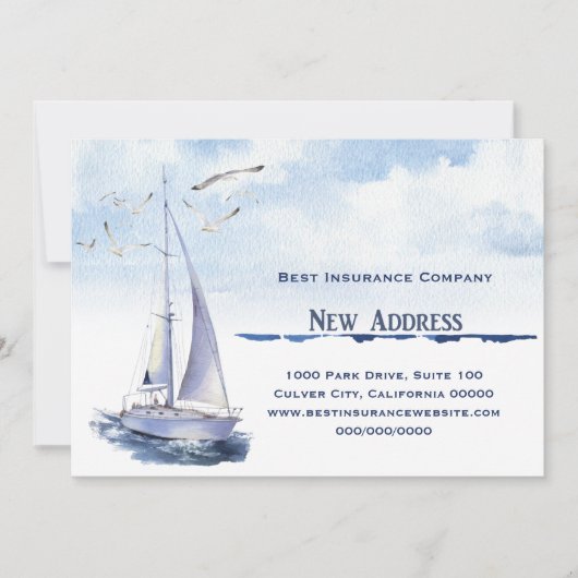 新しいビジネスの新しい住所 案内状 (正面)