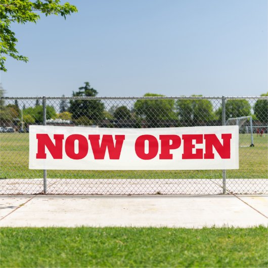 新しいビジネス広告を開はっきりしたく 横断幕 (インサイチュ)