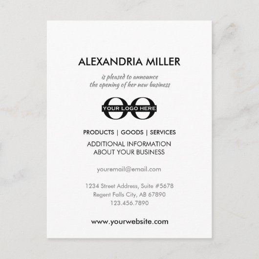 新しいビジネス発表 ポストカード (正面)