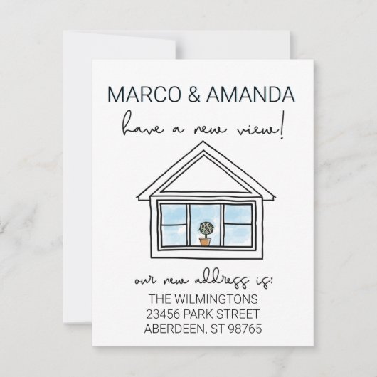 新しいビューウィンドウ引っ越しました 案内状 (正面)