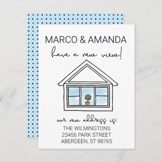 新しいビューウィンドウ引っ越しました 案内状 (正面/裏面)