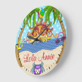 新しいビーチサン海ウォールクロック4 - SRF ラージ壁時計 (傾斜)