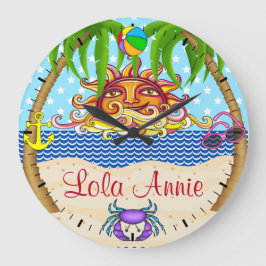 新しいビーチサン海ウォールクロック4 - SRF ラージ壁時計