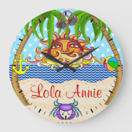 新しいビーチサン海ウォールクロック5 - SRF ラージ壁時計